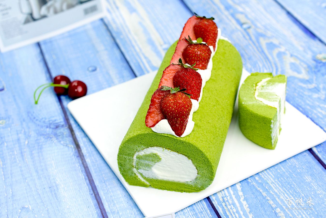 抹茶卷高清圖片大全【蛋糕圖片】_77