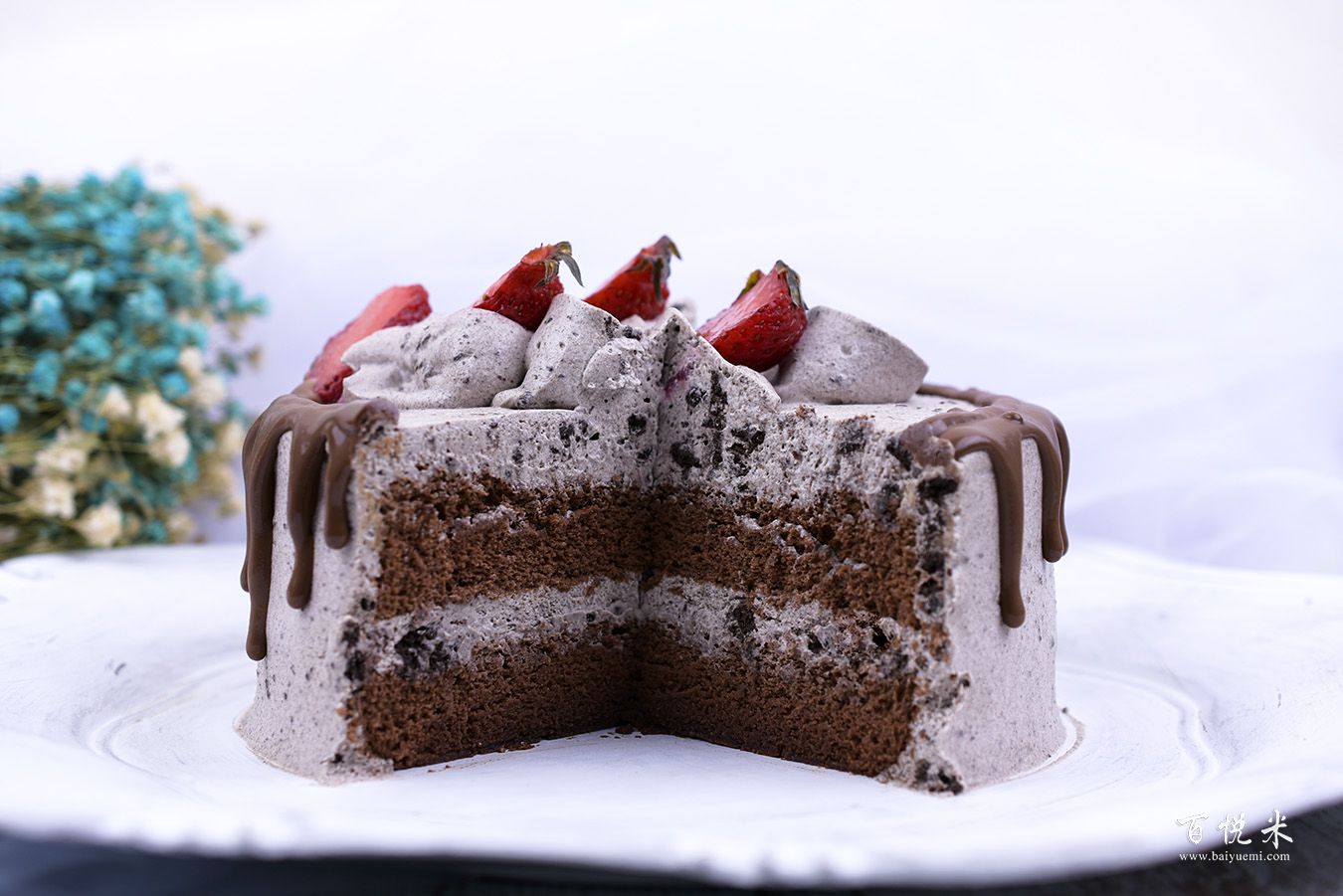 奧利奧咸奶油草莓淋面蛋糕高清圖片大全【蛋糕圖片】_1139