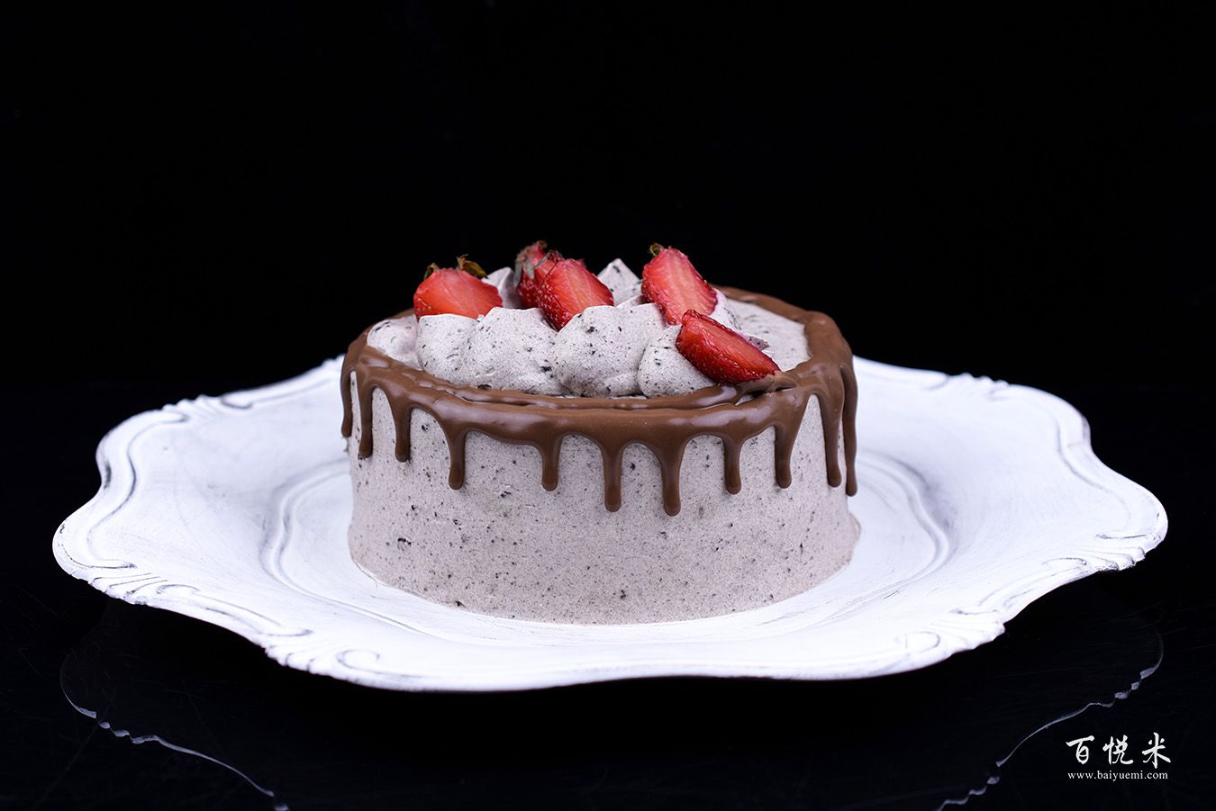 奧利奧咸奶油草莓淋面蛋糕高清圖片大全【蛋糕圖片】_1135