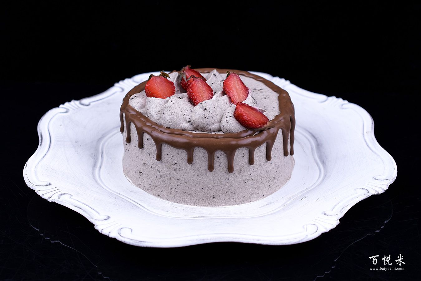 奧利奧咸奶油草莓淋面蛋糕高清圖片大全【蛋糕圖片】_1136